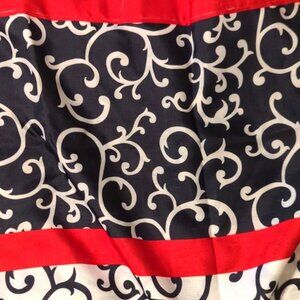 Red, black and white shower curtain
